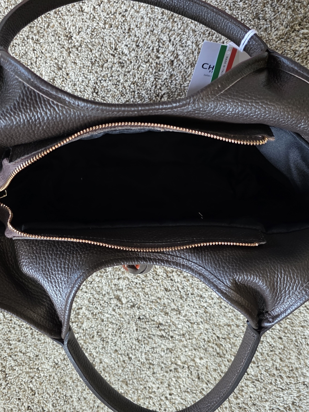 Woven Brown Tote Bag with Tassel Accent - Picture 3 of 5